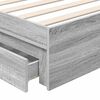 vidaXL Storage Bed with Drawer Grey Sonoma 75 x 190 cm Engineered Wood
