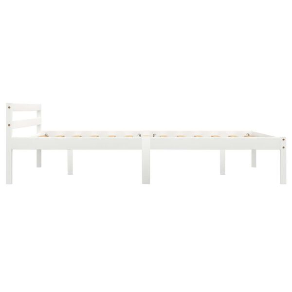 vidaXL Bed Frame without Mattress White Solid Pine Wood 140x200 cm