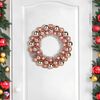 vidaXL Christmas Ball Wreathes 2 pcs Rose Gold 33 x 33 x 7 cm