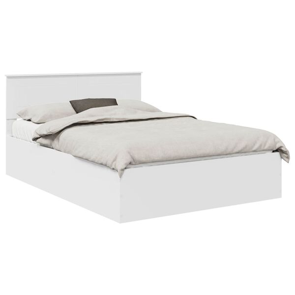 vidaXL Bed Frame with Headboard White 150 x 200 cm Engineered Wood