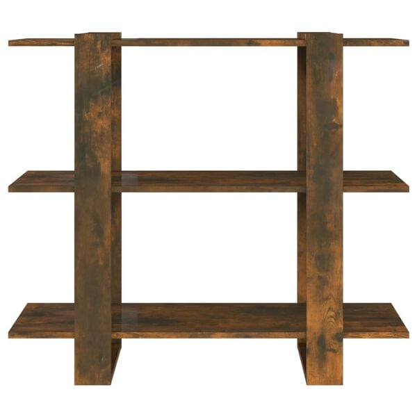 vidaXL Book Cabinet/Room Divider Smoked Oak 100x30x87 cm