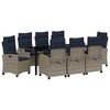 vidaXL Garden Dining Set 9 pcs Grey Poly Rattan