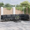 vidaXL Garden Sofa Set with Cushion 6 pcs Black Aluminium