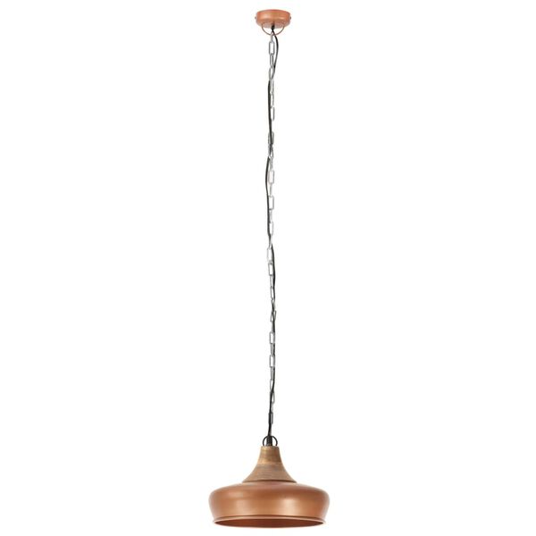 vidaXL Industrial Hanging Lamp Copper Iron & Solid Wood 26 cm E27