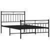 vidaXL Metal Bed Frame without Mattress with Footboard Black 107x203cm
