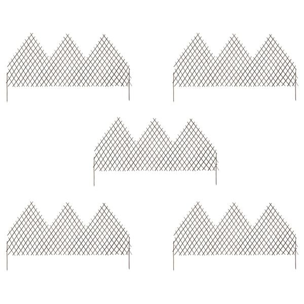 vidaXL Garden Trellis Fences 5 pcs 170x105 cm Willow