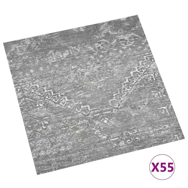 vidaXL Flooring Planks 55 pcs Concrete Grey 5.11 m&sup2; PVC
