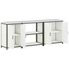 vidaXL Kitchen Storage Set with Shelf Other 3 pcs White Steel