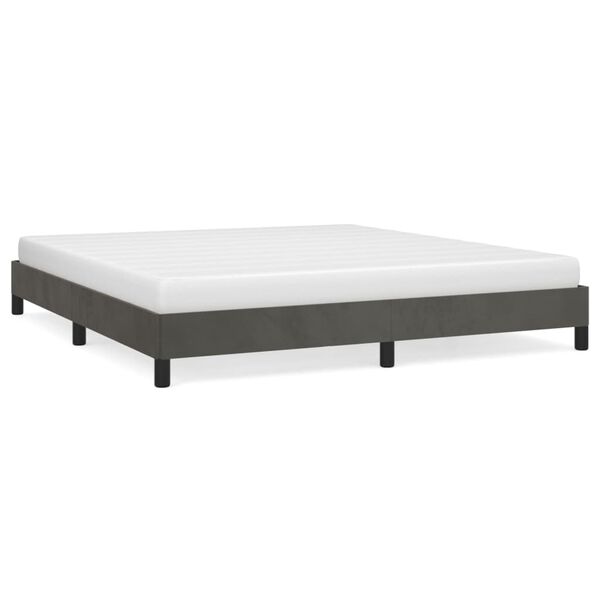 vidaXL Bed Frame without Mattress Dark Grey Super King Velvet