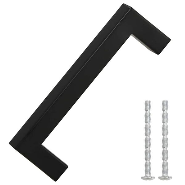 vidaXL Cabinet Handles 10 pcs Black 96 mm Stainless Steel
