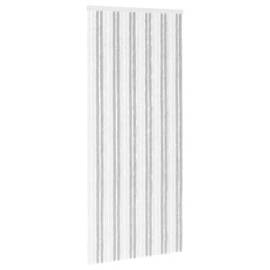 vidaXL Insect Curtain Chenille Light Grey and White 100 x 230 cm