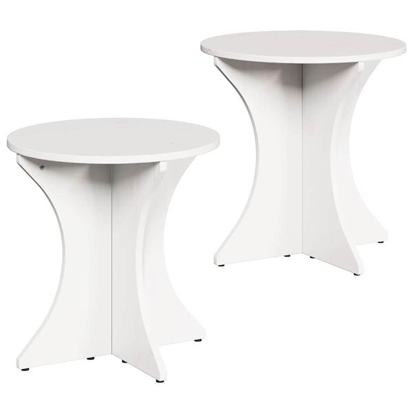 vidaXL Coffee Table 2 pcs White Solid pine wood