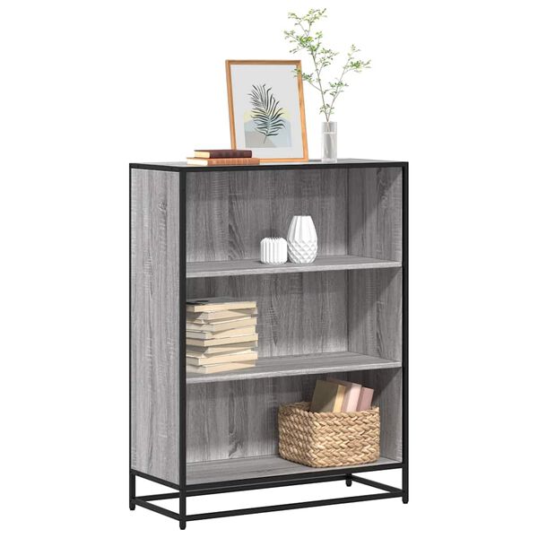 vidaXL Book Cabinet Grey Sonoma 80.5x35x107.5 cm Engineered Wood