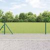 vidaXL Fence with Post Green 0.6 x 10 m Steel and PVC