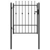 vidaXL Fence Gate ASTEN 100 x 125 cm Metal Black Lockable