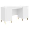 vidaXL Desk High Gloss White 142.5 x 50 x 75 cm Engineered Wood