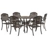 vidaXL Garden Dining Set 7 pcs Bronze 90 x 90 x 75 cm Cast Aluminium