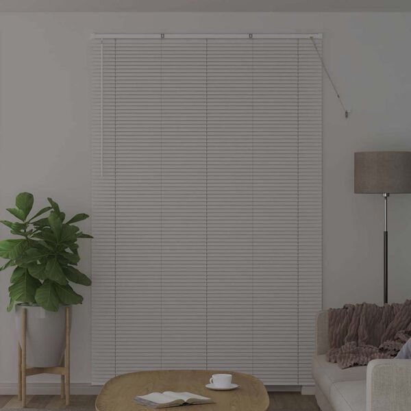 vidaXL Window Blind with Curtains Manual White Aluminium