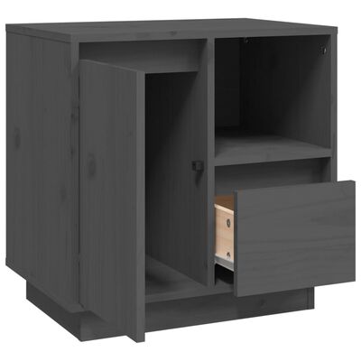vidaXL Bedside Cabinets 2 pcs Grey 50x34x50 cm Solid Wood Pine