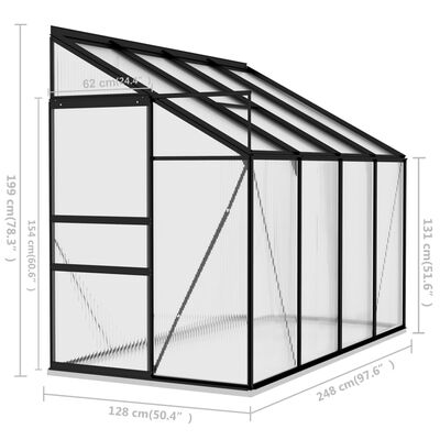 vidaXL Greenhouse Anthracite Aluminium 5.24 m³