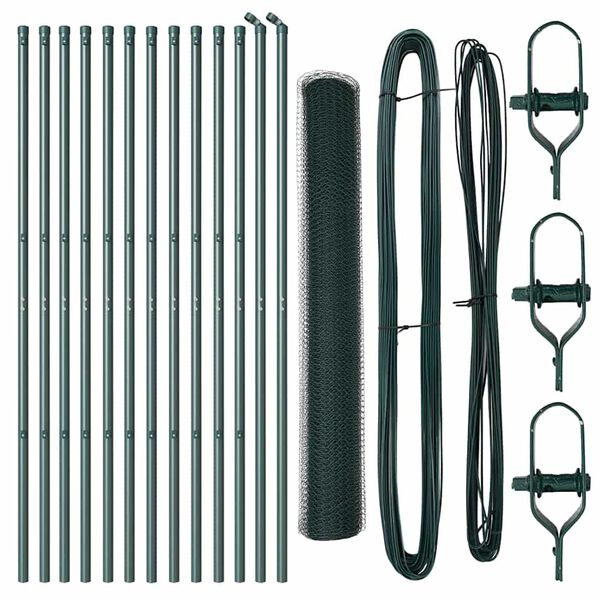 vidaXL Fence Post Green 25 x 1 m (13 mm mesh) Steel