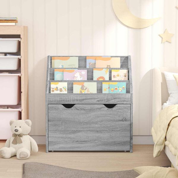 vidaXL Kids Bookshelf Grey Sonoma 60 x 29.5 x 69 cm Engineered Wood