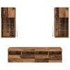 vidaXL TV Wall Units with LED Old Wood Engineered Wood