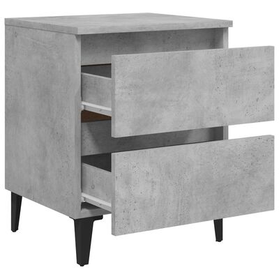 vidaXL Bed Cabinet Concrete Grey 40x35x50 cm Chipboard