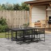 vidaXL 7 Piece Garden Dining Set Black Poly Rattan