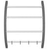 vidaXL Towel Rack with Hooks Silver 56x16x72 cm Aluminium