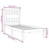 vidaXL Bed Frame without Mattress Solid Wood 90x200 cm (810002+818550)