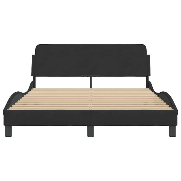 vidaXL Bed Frame "Dover" Black 135x190 cm Double Velvet