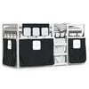 vidaXL Bunk Bed without Mattress White&Black 75x190 cm Solid Wood Pine