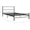 vidaXL Bed Frame without Mattress Black Metal 100x200 cm