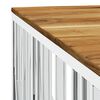 vidaXL Coffee Table Silver Stainless Steel and Solid Wood Acacia
