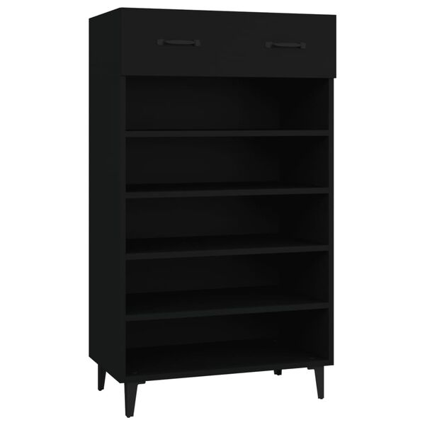vidaXL Shoe Cabinet Black 60x35x105 cm Engineered Wood