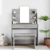 vidaXL Dressing Table with Mirror Grey Sonoma 96x40x142 cm