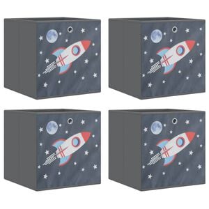 vidaXL Foldable Storage Boxes 4 pcs Grey 32x32x32 cm Non-woven Fabric