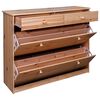 vidaXL Shoe Cabinet with 2 Flaps 113x35x89 cm Solid Pine Wood