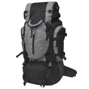 vidaXL Hiking Backpack XXL 75 L Black and Grey