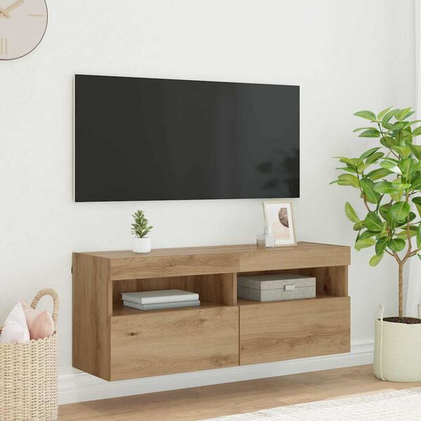 vidaXL TV Wall Cabinet Artisan Oak 100 x 30 x 40 cm Engineered Wood