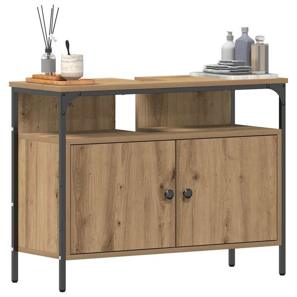 vidaXL Bathroom Sink Cabinet with Storage Artisan oak 80 x 30 x 60 cm