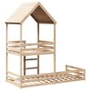 vidaXL Bunk Bed with Roof 90x200 cm Solid Wood Pine