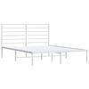 vidaXL Metal Bed Frame without Mattress with Headboard White 140x190cm