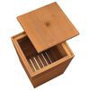 vidaXL Laundry Basket 30x30x45 cm Solid Teak Wood