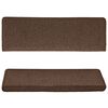 vidaXL Stair Mats 15 pcs 65x21x4 cm Brown Rectangular Edge