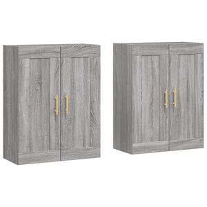 vidaXL Wall Mounted Cabinets 2 pcs Grey Sonoma Engineered Wood