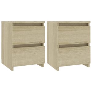 vidaXL Bedside Cabinets 2 pcs Sonoma Oak 30x30x40 cm Engineered Wood