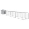 vidaXL Chicken Cage with Run Light Grey 117x1017x123 cm Galvanised Steel