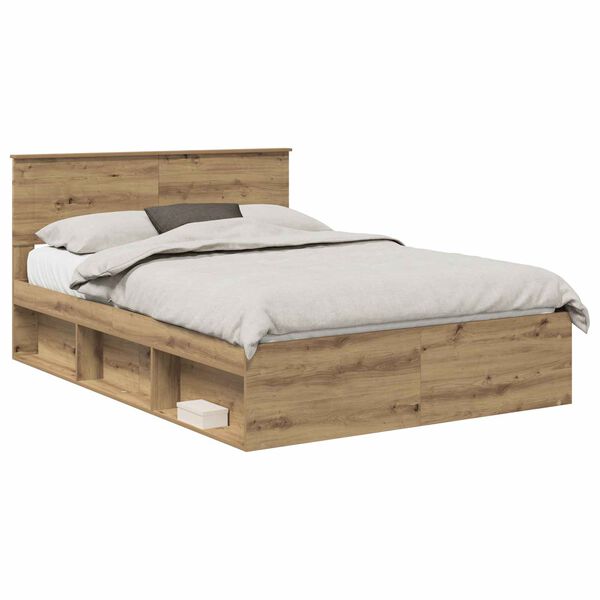 vidaXL Bed Frame Artisian Oak 160 x 200 cm Engineered wood